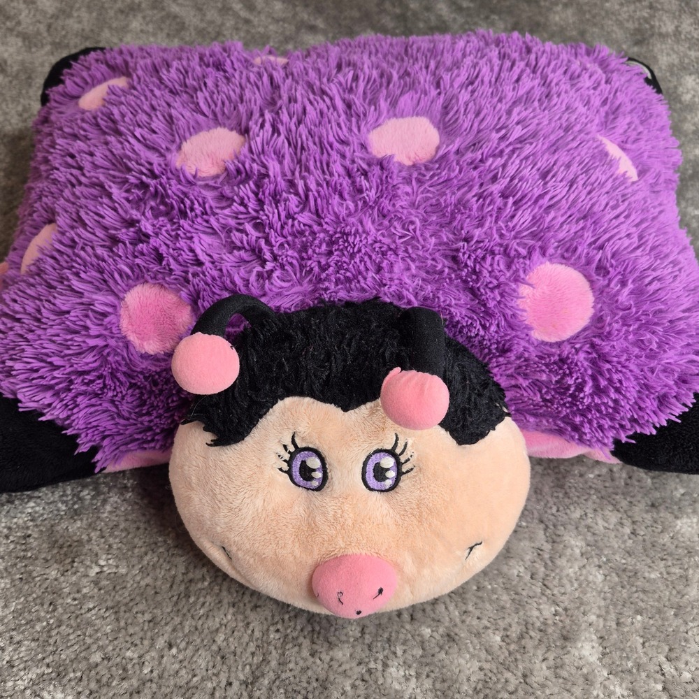 My Pillow Pets Purple Ladybug Pink Polka Dot Plush Stuffed Animal 2009 18 inch